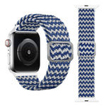 سوار ساعة مطاطي مضفر بإبزيم لسلسلة Apple Watch 9&8&7 مقاس 41مم / SE 3&SE 2&6&SE&5&4 مقاس 40مم / 3&2&1 مقاس 38مم (لون قوس قزح)، لسلسلة Apple Watch 7 مقاس 45مم / 6 & SE & 5 & 4 مقاس 44مم / 3 & 2 & 1 مقاس 42مم