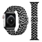 سوار ساعة مطاطي مضفر بإبزيم لسلسلة Apple Watch 9&8&7 مقاس 41مم / SE 3&SE 2&6&SE&5&4 مقاس 40مم / 3&2&1 مقاس 38مم (لون قوس قزح)، لسلسلة Apple Watch 7 مقاس 45مم / 6 & SE & 5 & 4 مقاس 44مم / 3 & 2 & 1 مقاس 42مم