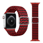 سوار ساعة مطاطي مضفر بإبزيم لسلسلة Apple Watch 9&8&7 مقاس 41مم / SE 3&SE 2&6&SE&5&4 مقاس 40مم / 3&2&1 مقاس 38مم (لون قوس قزح)، لسلسلة Apple Watch 7 مقاس 45مم / 6 & SE & 5 & 4 مقاس 44مم / 3 & 2 & 1 مقاس 42مم