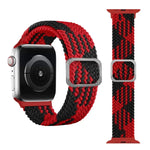 سوار ساعة مطاطي مضفر بإبزيم لسلسلة Apple Watch 9&8&7 مقاس 41مم / SE 3&SE 2&6&SE&5&4 مقاس 40مم / 3&2&1 مقاس 38مم (لون قوس قزح)، لسلسلة Apple Watch 7 مقاس 45مم / 6 & SE & 5 & 4 مقاس 44مم / 3 & 2 & 1 مقاس 42مم