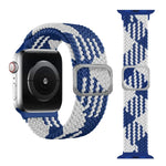 سوار ساعة مطاطي مضفر بإبزيم لسلسلة Apple Watch 9&8&7 مقاس 41مم / SE 3&SE 2&6&SE&5&4 مقاس 40مم / 3&2&1 مقاس 38مم (لون قوس قزح)، لسلسلة Apple Watch 7 مقاس 45مم / 6 & SE & 5 & 4 مقاس 44مم / 3 & 2 & 1 مقاس 42مم