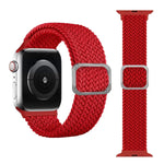 سوار ساعة مطاطي مضفر بإبزيم لسلسلة Apple Watch 9&8&7 مقاس 41مم / SE 3&SE 2&6&SE&5&4 مقاس 40مم / 3&2&1 مقاس 38مم (لون قوس قزح)، لسلسلة Apple Watch 7 مقاس 45مم / 6 & SE & 5 & 4 مقاس 44مم / 3 & 2 & 1 مقاس 42مم