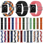 سوار ساعة مطاطي مضفر بإبزيم لسلسلة Apple Watch 9&8&7 مقاس 41مم / SE 3&SE 2&6&SE&5&4 مقاس 40مم / 3&2&1 مقاس 38مم (لون قوس قزح)، لسلسلة Apple Watch 7 مقاس 45مم / 6 & SE & 5 & 4 مقاس 44مم / 3 & 2 & 1 مقاس 42مم