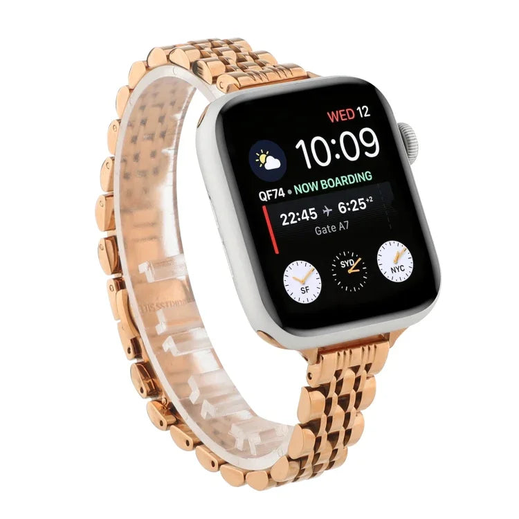 سوار ساعة من الفولاذ المقاوم للصدأ بحبات صغيرة للخصر لسلسلة Apple Watch 6 & SE &، لسلسلة Apple Watch 7 مقاس 45مم / 6 & SE & 5 & 4 مقاس 44مم / 3 & 2 & 1 مقاس 42مم، لسلسلة Apple Watch 8&7 مقاس 41مم / SE 2&6&SE&5&4 مقاس 40مم / 3&2&1 مقاس 38مم