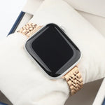 سوار ساعة من الفولاذ المقاوم للصدأ بحبات صغيرة للخصر لسلسلة Apple Watch 6 & SE &، لسلسلة Apple Watch 7 مقاس 45مم / 6 & SE & 5 & 4 مقاس 44مم / 3 & 2 & 1 مقاس 42مم، لسلسلة Apple Watch 8&7 مقاس 41مم / SE 2&6&SE&5&4 مقاس 40مم / 3&2&1 مقاس 38مم