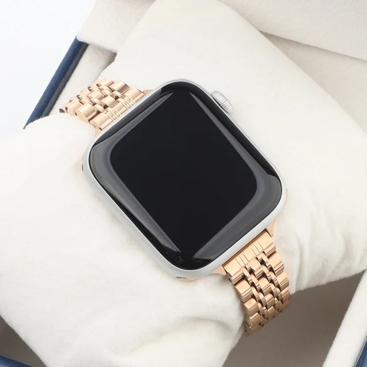 سوار ساعة من الفولاذ المقاوم للصدأ بحبات صغيرة للخصر لسلسلة Apple Watch 6 & SE &، لسلسلة Apple Watch 7 مقاس 45مم / 6 & SE & 5 & 4 مقاس 44مم / 3 & 2 & 1 مقاس 42مم، لسلسلة Apple Watch 8&7 مقاس 41مم / SE 2&6&SE&5&4 مقاس 40مم / 3&2&1 مقاس 38مم