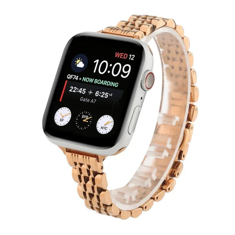 سوار ساعة من الفولاذ المقاوم للصدأ بحبات صغيرة للخصر لسلسلة Apple Watch 6 & SE &، لسلسلة Apple Watch 7 مقاس 45مم / 6 & SE & 5 & 4 مقاس 44مم / 3 & 2 & 1 مقاس 42مم، لسلسلة Apple Watch 8&7 مقاس 41مم / SE 2&6&SE&5&4 مقاس 40مم / 3&2&1 مقاس 38مم