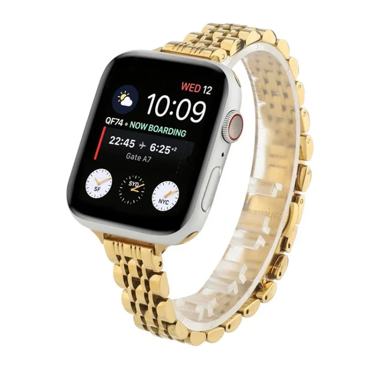 سوار ساعة من الفولاذ المقاوم للصدأ بحبات صغيرة للخصر لسلسلة Apple Watch 6 & SE &، لسلسلة Apple Watch 7 مقاس 45مم / 6 & SE & 5 & 4 مقاس 44مم / 3 & 2 & 1 مقاس 42مم، لسلسلة Apple Watch 8&7 مقاس 41مم / SE 2&6&SE&5&4 مقاس 40مم / 3&2&1 مقاس 38مم