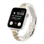 سوار ساعة من الفولاذ المقاوم للصدأ بحبات صغيرة للخصر لسلسلة Apple Watch 6 & SE &، لسلسلة Apple Watch 7 مقاس 45مم / 6 & SE & 5 & 4 مقاس 44مم / 3 & 2 & 1 مقاس 42مم، لسلسلة Apple Watch 8&7 مقاس 41مم / SE 2&6&SE&5&4 مقاس 40مم / 3&2&1 مقاس 38مم