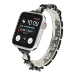 سوار ساعة من الفولاذ المقاوم للصدأ بسبع خرزات للخصر الصغير لسلسلة Apple Watch 6 و SE و Ultra 49 مم / السلسلة 8 و 7 45 مم / SE 2 و 6 و SE و 5 و 4 44 مم / 3 و 2 و 1 42 مم، لسلسلة Apple Watch 8 و 7 41 مم / SE 2 و 6 و SE و 5 و 4 40 مم / 3 و 2 و 1 38 مم