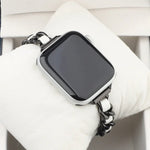 سوار ساعة من الفولاذ المقاوم للصدأ بسبع خرزات للخصر الصغير لسلسلة Apple Watch 6 و SE و Ultra 49 مم / السلسلة 8 و 7 45 مم / SE 2 و 6 و SE و 5 و 4 44 مم / 3 و 2 و 1 42 مم، لسلسلة Apple Watch 8 و 7 41 مم / SE 2 و 6 و SE و 5 و 4 40 مم / 3 و 2 و 1 38 مم