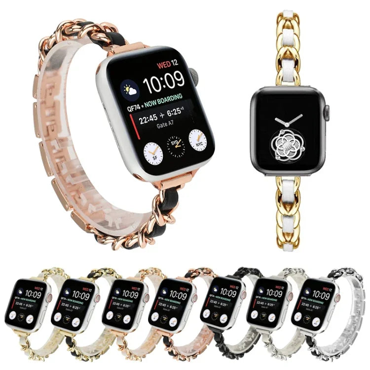 سوار ساعة من الفولاذ المقاوم للصدأ بسبع خرزات للخصر الصغير لسلسلة Apple Watch 6 و SE و Ultra 49 مم / السلسلة 8 و 7 45 مم / SE 2 و 6 و SE و 5 و 4 44 مم / 3 و 2 و 1 42 مم، لسلسلة Apple Watch 8 و 7 41 مم / SE 2 و 6 و SE و 5 و 4 40 مم / 3 و 2 و 1 38 مم