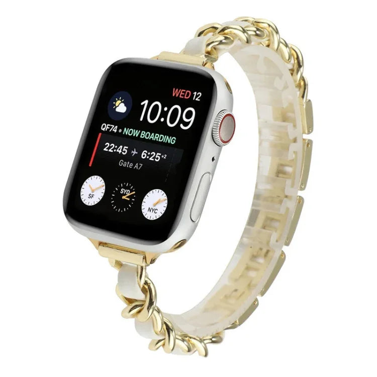 سوار ساعة من الفولاذ المقاوم للصدأ بسبع خرزات للخصر الصغير لسلسلة Apple Watch 6 و SE و Ultra 49 مم / السلسلة 8 و 7 45 مم / SE 2 و 6 و SE و 5 و 4 44 مم / 3 و 2 و 1 42 مم، لسلسلة Apple Watch 8 و 7 41 مم / SE 2 و 6 و SE و 5 و 4 40 مم / 3 و 2 و 1 38 مم