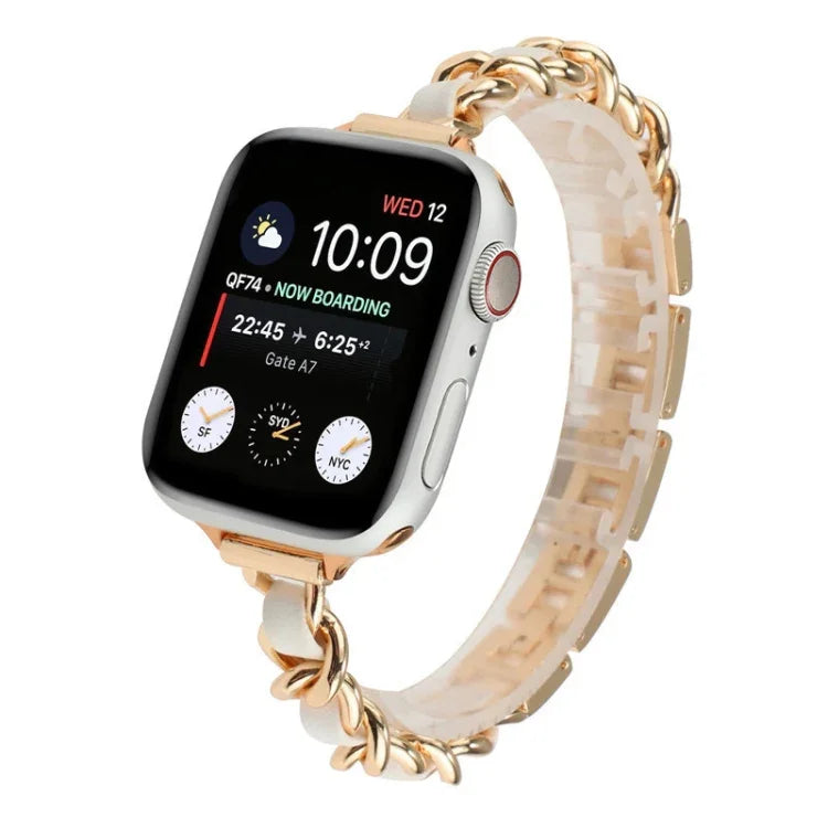 سوار ساعة من الفولاذ المقاوم للصدأ بسبع خرزات للخصر الصغير لسلسلة Apple Watch 6 و SE و Ultra 49 مم / السلسلة 8 و 7 45 مم / SE 2 و 6 و SE و 5 و 4 44 مم / 3 و 2 و 1 42 مم، لسلسلة Apple Watch 8 و 7 41 مم / SE 2 و 6 و SE و 5 و 4 40 مم / 3 و 2 و 1 38 مم