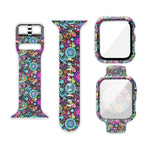 Silicone Printing Integrated Replacement Watch Case Watchband, For Apple Watch Series 6 / 5 / 4 / Watch SE 44mm, For Apple Watch Series 6 / 5 / 4 / Watch SE 40mm, For Apple Watch Series 3 & 2 & 1 42mm