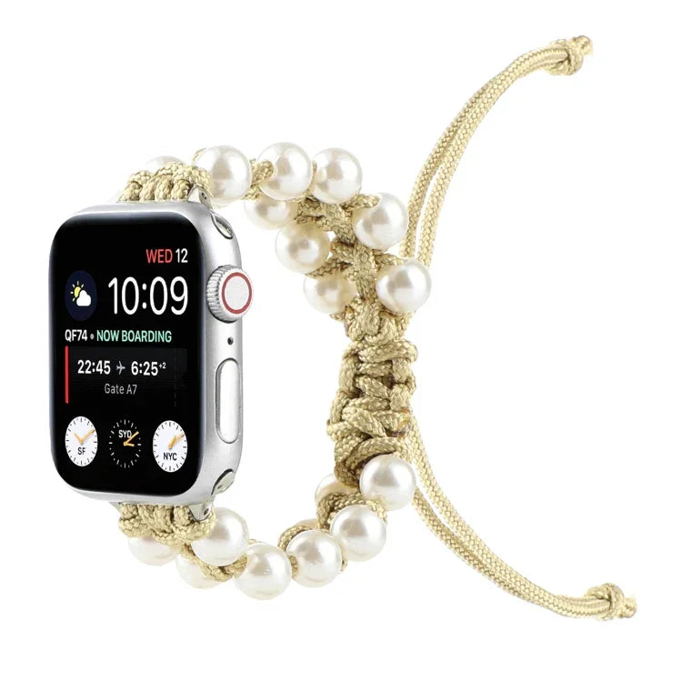 أساور ساعة بديلة من النايلون بحبات حبل المظلة لسلسلة Apple Watch 6 & SE &، لسلسلة Apple Watch Ultra مقاس 49مم / سلسلة 8&7 مقاس 45مم / SE 2&6&SE&5&4 مقاس 44مم / 3&2&1 مقاس 42مم، لسلسلة Apple Watch 8&7 مقاس 41مم / SE 2&6&SE&5&4 مقاس 40مم / 3&2&1 مقاس 38مم