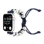 أساور ساعة بديلة من النايلون بحبات حبل المظلة لسلسلة Apple Watch 6 & SE &، لسلسلة Apple Watch Ultra مقاس 49مم / سلسلة 8&7 مقاس 45مم / SE 2&6&SE&5&4 مقاس 44مم / 3&2&1 مقاس 42مم، لسلسلة Apple Watch 8&7 مقاس 41مم / SE 2&6&SE&5&4 مقاس 40مم / 3&2&1 مقاس 38مم