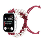 أساور ساعة بديلة من النايلون بحبات حبل المظلة لسلسلة Apple Watch 6 & SE &، لسلسلة Apple Watch Ultra مقاس 49مم / سلسلة 8&7 مقاس 45مم / SE 2&6&SE&5&4 مقاس 44مم / 3&2&1 مقاس 42مم، لسلسلة Apple Watch 8&7 مقاس 41مم / SE 2&6&SE&5&4 مقاس 40مم / 3&2&1 مقاس 38مم