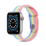 سوار ساعة سيليكون قوس قزح لسلسلة Apple Watch، 7 مقاس 45مم / 6 & SE & 5 & 4 مقاس 44مم / 3 & 2 & 1 مقاس 42مم، 7 مقاس 41مم / 6 & SE & 5 & 4 مقاس 40مم / 3 & 2 & 1 مقاس 38مم