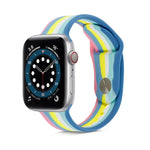 سوار ساعة سيليكون قوس قزح لسلسلة Apple Watch، 7 مقاس 45مم / 6 & SE & 5 & 4 مقاس 44مم / 3 & 2 & 1 مقاس 42مم، 7 مقاس 41مم / 6 & SE & 5 & 4 مقاس 40مم / 3 & 2 & 1 مقاس 38مم