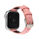 سوار ساعة رفيع من الجلد الطبيعي بعرض 14مم لسلسلة Apple Watch، 7 مقاس 45مم / 6 & SE & 5 & 4 مقاس 44مم / 3 & 2 & 1 مقاس 42مم، 7 مقاس 41مم / 6 & SE & 5 & 4 مقاس 40مم / 3 & 2 & 1 مقاس 38مم