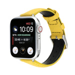 سوار ساعة رفيع من الجلد الطبيعي بعرض 14مم لسلسلة Apple Watch، 7 مقاس 45مم / 6 & SE & 5 & 4 مقاس 44مم / 3 & 2 & 1 مقاس 42مم، 7 مقاس 41مم / 6 & SE & 5 & 4 مقاس 40مم / 3 & 2 & 1 مقاس 38مم