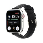 سوار ساعة رفيع من الجلد الطبيعي بعرض 14مم لسلسلة Apple Watch، 7 مقاس 45مم / 6 & SE & 5 & 4 مقاس 44مم / 3 & 2 & 1 مقاس 42مم، 7 مقاس 41مم / 6 & SE & 5 & 4 مقاس 40مم / 3 & 2 & 1 مقاس 38مم