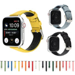 سوار ساعة رفيع من الجلد الطبيعي بعرض 14مم لسلسلة Apple Watch، 7 مقاس 45مم / 6 & SE & 5 & 4 مقاس 44مم / 3 & 2 & 1 مقاس 42مم، 7 مقاس 41مم / 6 & SE & 5 & 4 مقاس 40مم / 3 & 2 & 1 مقاس 38مم