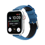 سوار ساعة رفيع من الجلد الطبيعي بعرض 14مم لسلسلة Apple Watch، 7 مقاس 45مم / 6 & SE & 5 & 4 مقاس 44مم / 3 & 2 & 1 مقاس 42مم، 7 مقاس 41مم / 6 & SE & 5 & 4 مقاس 40مم / 3 & 2 & 1 مقاس 38مم