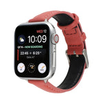 سوار ساعة رفيع من الجلد الطبيعي بعرض 14مم لسلسلة Apple Watch، 7 مقاس 45مم / 6 & SE & 5 & 4 مقاس 44مم / 3 & 2 & 1 مقاس 42مم، 7 مقاس 41مم / 6 & SE & 5 & 4 مقاس 40مم / 3 & 2 & 1 مقاس 38مم