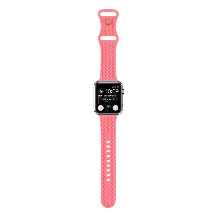 سوار ساعة سيليكون بنمط مضفر رقم 8 بإبزيم لسلسلة Apple Watch، 7 مقاس 45مم / 6 & SE & 5 & 4 مقاس 44مم / 3 & 2 & 1 مقاس 42مم، 7 مقاس 41مم / 6 & SE & 5 & 4 مقاس 40مم / 3 & 2 & 1 مقاس 38مم