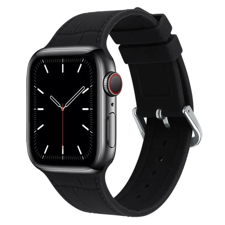 سوار ساعة بديل من السيليكون بمفصل من الخيزران، لسلسلة Apple Watch 7 مقاس 41مم / & 6 & SE & 5 & 4 مقاس 40مم، لسلسلة Apple Watch 7 مقاس 45مم / & 6 & SE & 5 & 4 مقاس 44مم