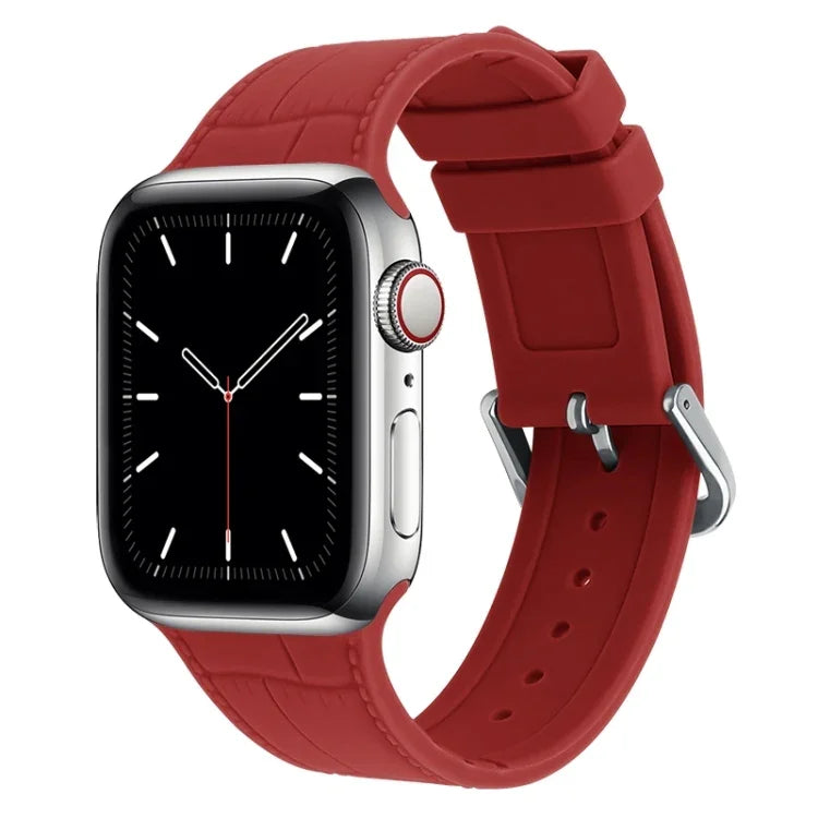 سوار ساعة بديل من السيليكون بمفصل من الخيزران، لسلسلة Apple Watch 7 مقاس 41مم / & 6 & SE & 5 & 4 مقاس 40مم، لسلسلة Apple Watch 7 مقاس 45مم / & 6 & SE & 5 & 4 مقاس 44مم