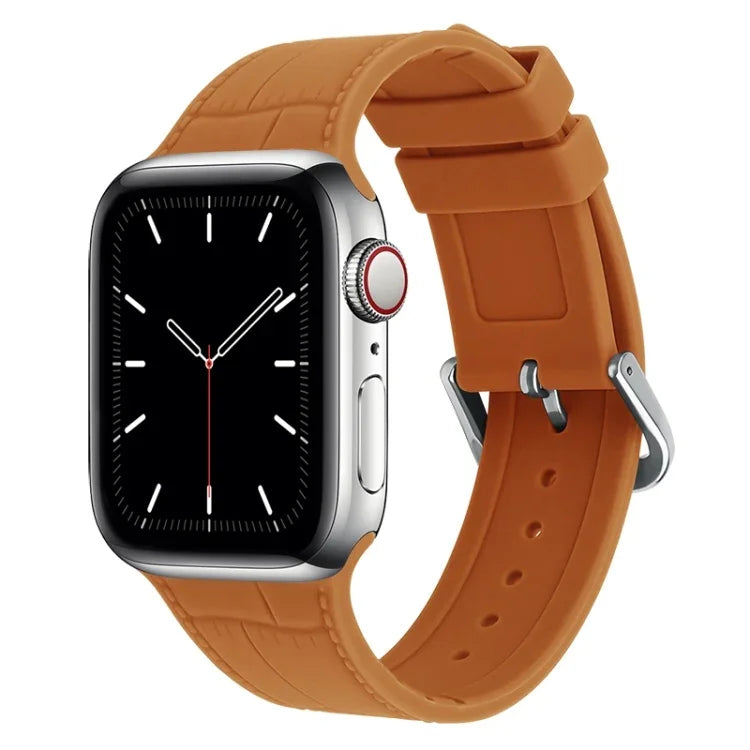 سوار ساعة بديل من السيليكون بمفصل من الخيزران، لسلسلة Apple Watch 7 مقاس 41مم / & 6 & SE & 5 & 4 مقاس 40مم، لسلسلة Apple Watch 7 مقاس 45مم / & 6 & SE & 5 & 4 مقاس 44مم