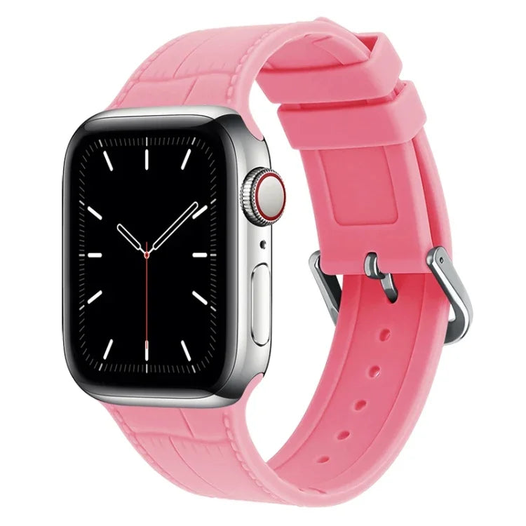 سوار ساعة بديل من السيليكون بمفصل من الخيزران، لسلسلة Apple Watch 7 مقاس 41مم / & 6 & SE & 5 & 4 مقاس 40مم، لسلسلة Apple Watch 7 مقاس 45مم / & 6 & SE & 5 & 4 مقاس 44مم