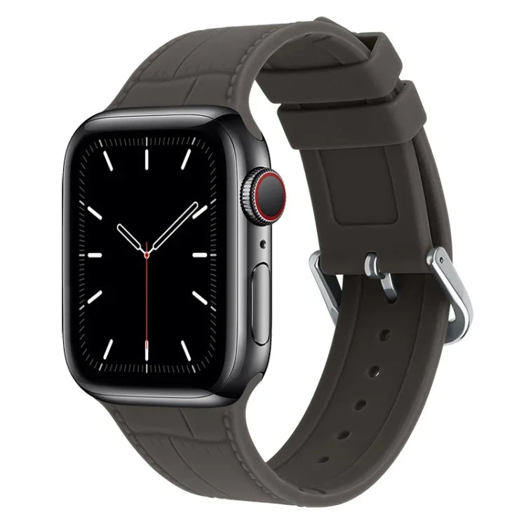 سوار ساعة بديل من السيليكون بمفصل من الخيزران، لسلسلة Apple Watch 7 مقاس 41مم / & 6 & SE & 5 & 4 مقاس 40مم، لسلسلة Apple Watch 7 مقاس 45مم / & 6 & SE & 5 & 4 مقاس 44مم