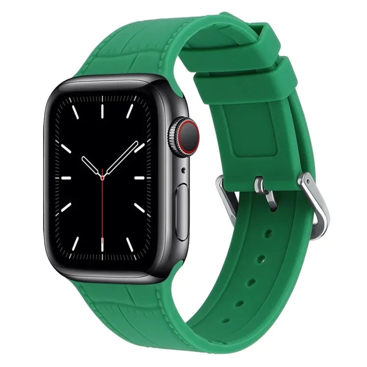 سوار ساعة بديل من السيليكون بمفصل من الخيزران، لسلسلة Apple Watch 7 مقاس 41مم / & 6 & SE & 5 & 4 مقاس 40مم، لسلسلة Apple Watch 7 مقاس 45مم / & 6 & SE & 5 & 4 مقاس 44مم