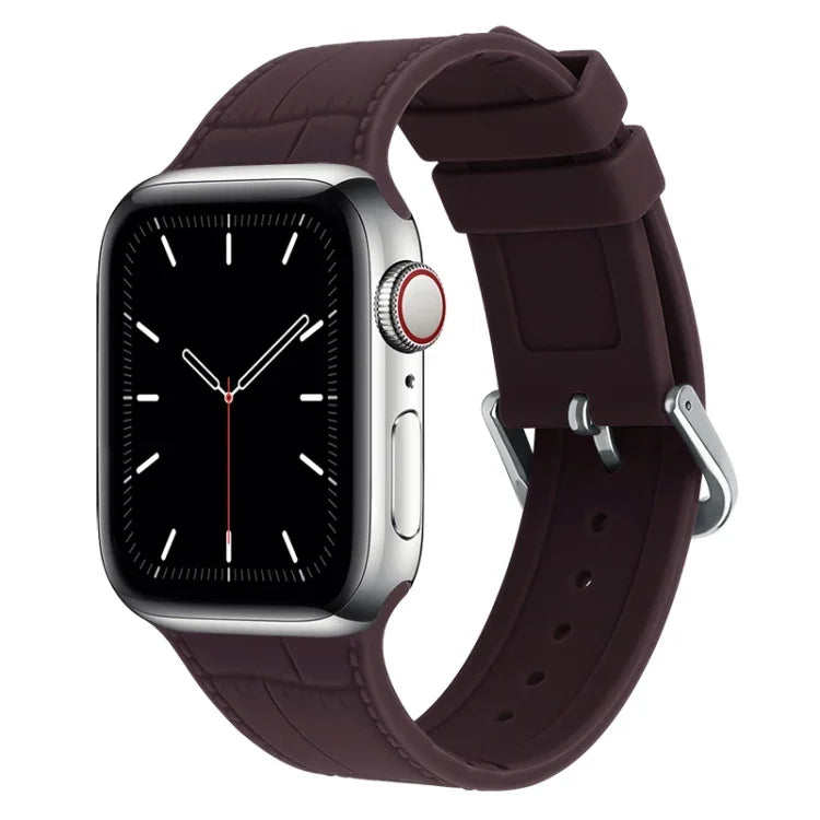 سوار ساعة بديل من السيليكون بمفصل من الخيزران، لسلسلة Apple Watch 7 مقاس 41مم / & 6 & SE & 5 & 4 مقاس 40مم، لسلسلة Apple Watch 7 مقاس 45مم / & 6 & SE & 5 & 4 مقاس 44مم
