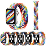 أساور ساعة بديلة من النايلون المضفر برأس معدني، الحجم: XS 128مم لسلسلة Apple Watch 6 & SE & 5 & 4 مقاس 40مم / 3 & 2 & 1 مقاس 38مم، XS 128مم 40مم / 38مم
