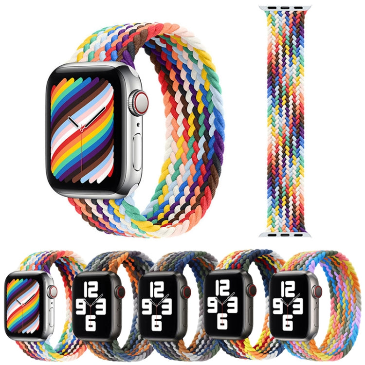 أساور ساعة بديلة من النايلون المضفر برأس معدني، الحجم: XS 128مم لسلسلة Apple Watch 6 & SE & 5 & 4 مقاس 40مم / 3 & 2 & 1 مقاس 38مم، XS 128مم 40مم / 38مم