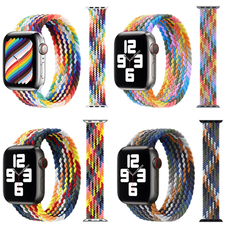 أساور ساعة بديلة من النايلون المضفر برأس معدني، الحجم: M 145مم لسلسلة Apple Watch 6 & SE & 5 & 4 مقاس 40مم / 3 & 2 & 1 مقاس 38مم، M 145مم 40مم / 38مم