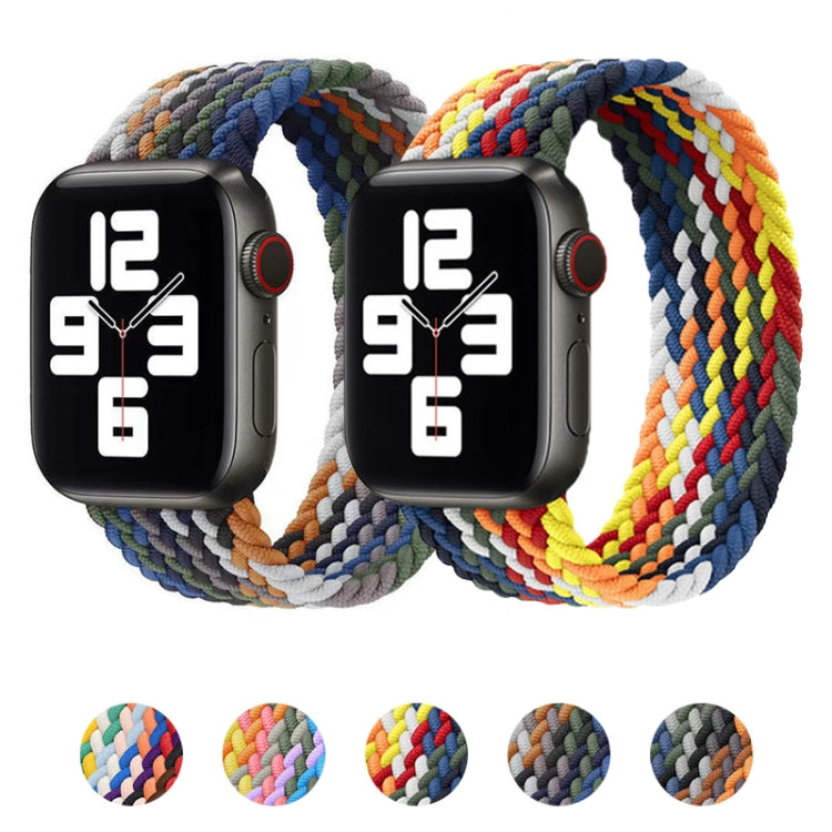أساور ساعة بديلة من النايلون المضفر برأس معدني، الحجم: L 155مم لسلسلة Apple Watch 6 & SE & 5 & 4 مقاس 40مم / 3 & 2 & 1 مقاس 38مم، L 155مم 40مم / 38مم