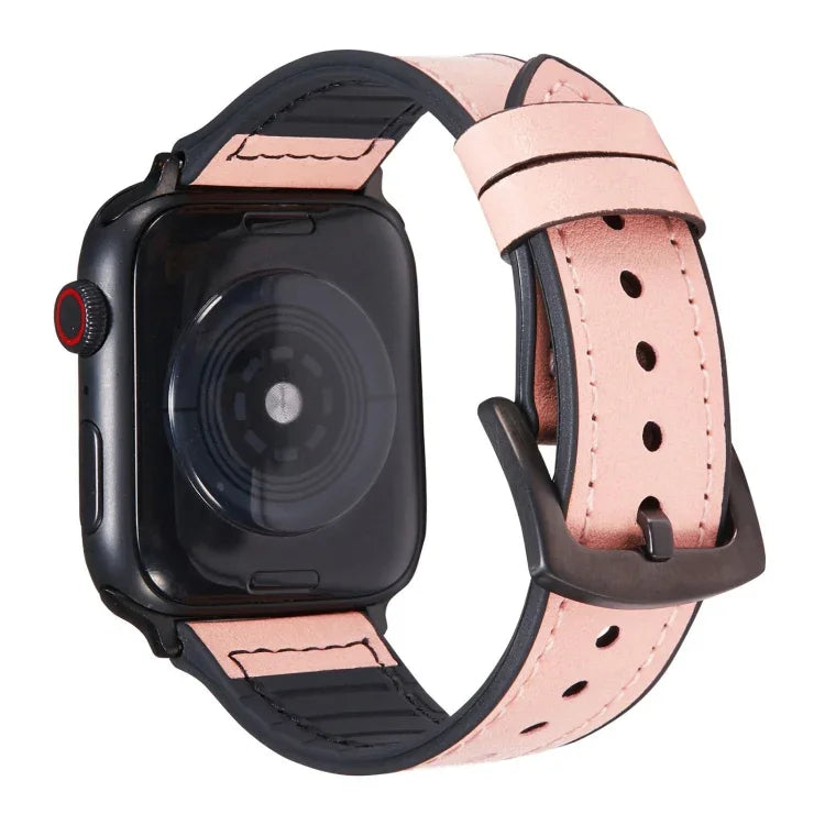 أحزمة ساعة بديلة من جلد بنمط حصان مجنون لسلسلة Apple Watch، 7 بمقاس 45مم / 6 و SE و 5 و 4 بمقاس 44مم / 3 و 2 و 1 بمقاس 42مم، 7 بمقاس 41مم / 6 و SE و 5 و 4 بمقاس 40مم / 3 و 2 و 1 بمقاس 38مم