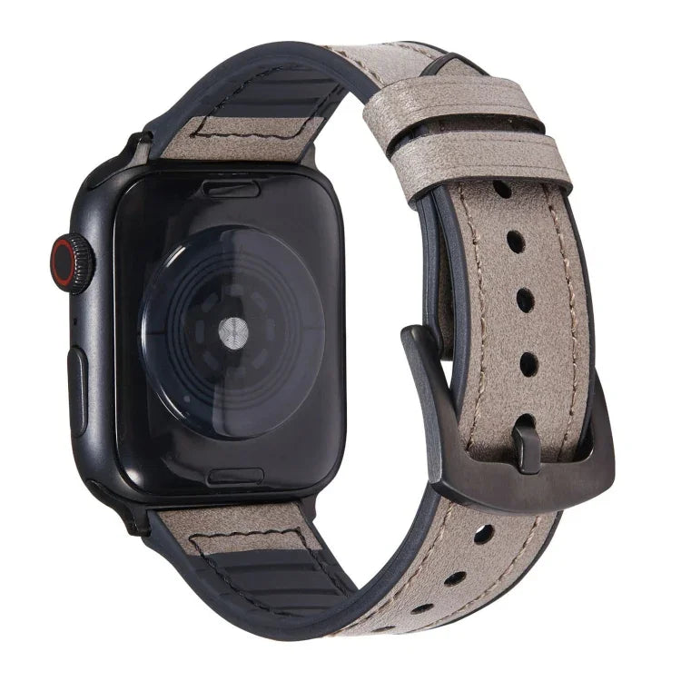 Crazy Horse Texture Leather Replacement Watchbands For Apple Watch Series, 7 45mm / 6 & SE & 5 & 4 44mm / 3 & 2 & 1 42mm, 7 41mm / 6 & SE & 5 & 4 40mm / 3 & 2 & 1 38mm