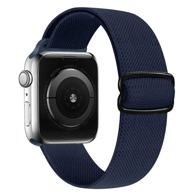حزام ساعة بديل من النايلون مع إبزيم بشكل 8، لسلسلة Apple Watch 9 و 8 و 7 بمقاس 41مم / SE 3 و SE 2 و 6 و SE و 5 و 4 بمقاس 40مم / 3 و 2 و 1 بمقاس 38مم، لسلسلة Apple Watch 7 بمقاس 45مم / و 6 و SE و 5 و 4 بمقاس 44مم