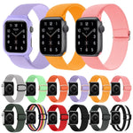 حزام ساعة بديل من النايلون مع إبزيم بشكل 8، لسلسلة Apple Watch 9 و 8 و 7 بمقاس 41مم / SE 3 و SE 2 و 6 و SE و 5 و 4 بمقاس 40مم / 3 و 2 و 1 بمقاس 38مم، لسلسلة Apple Watch 7 بمقاس 45مم / و 6 و SE و 5 و 4 بمقاس 44مم