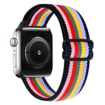 حزام ساعة بديل من النايلون مع إبزيم بشكل 8، لسلسلة Apple Watch 9 و 8 و 7 بمقاس 41مم / SE 3 و SE 2 و 6 و SE و 5 و 4 بمقاس 40مم / 3 و 2 و 1 بمقاس 38مم، لسلسلة Apple Watch 7 بمقاس 45مم / و 6 و SE و 5 و 4 بمقاس 44مم