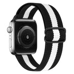 حزام ساعة بديل من النايلون مع إبزيم بشكل 8، لسلسلة Apple Watch 9 و 8 و 7 بمقاس 41مم / SE 3 و SE 2 و 6 و SE و 5 و 4 بمقاس 40مم / 3 و 2 و 1 بمقاس 38مم، لسلسلة Apple Watch 7 بمقاس 45مم / و 6 و SE و 5 و 4 بمقاس 44مم