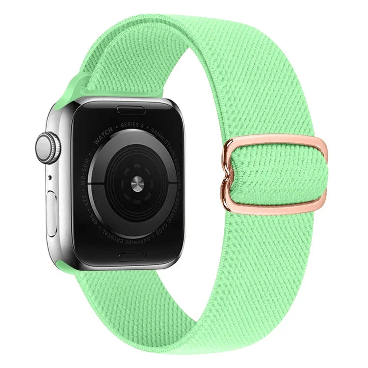 حزام ساعة بديل من النايلون مع إبزيم بشكل 8، لسلسلة Apple Watch 9 و 8 و 7 بمقاس 41مم / SE 3 و SE 2 و 6 و SE و 5 و 4 بمقاس 40مم / 3 و 2 و 1 بمقاس 38مم، لسلسلة Apple Watch 7 بمقاس 45مم / و 6 و SE و 5 و 4 بمقاس 44مم