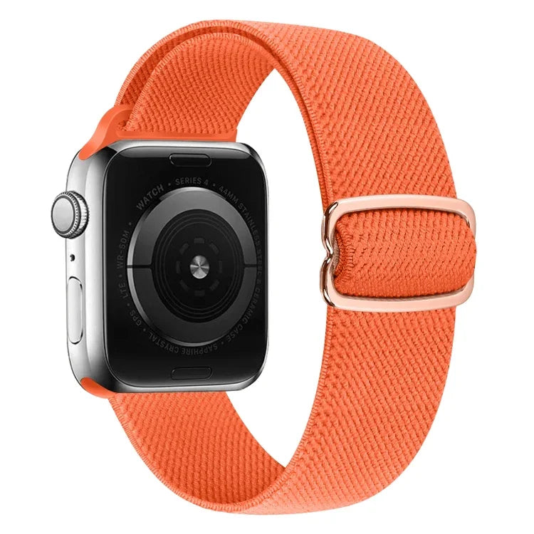 حزام ساعة بديل من النايلون مع إبزيم بشكل 8، لسلسلة Apple Watch 9 و 8 و 7 بمقاس 41مم / SE 3 و SE 2 و 6 و SE و 5 و 4 بمقاس 40مم / 3 و 2 و 1 بمقاس 38مم، لسلسلة Apple Watch 7 بمقاس 45مم / و 6 و SE و 5 و 4 بمقاس 44مم